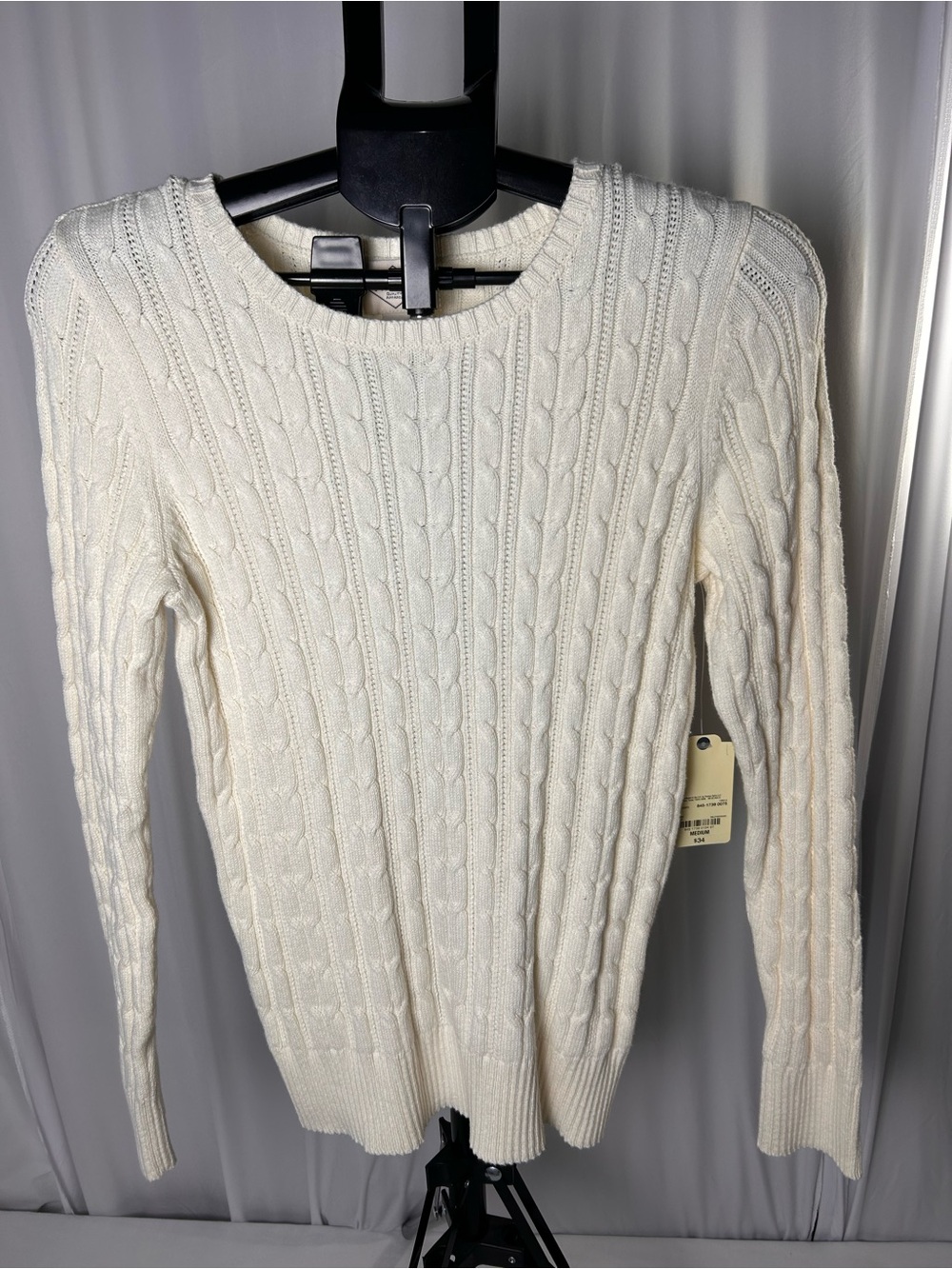 St. John's Bay Cream Cable Knit Crewneck Sweater